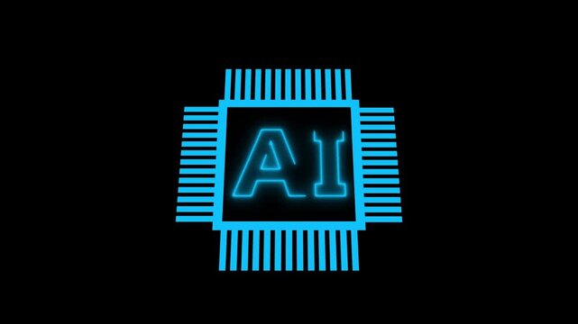 Information technology. Global network connection. Motion graphics. Artificial intelligence 3d icon.