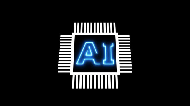 Information technology. Global network connection. Motion graphics. Artificial intelligence 3d icon.