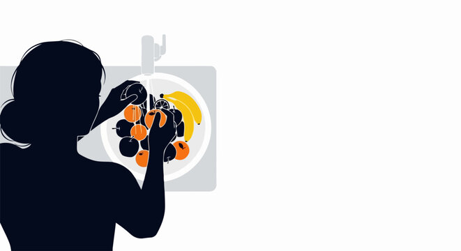 Person using smartphone to scan or photograph QR code on white wall. Digital interaction concept with mobile device and QR code. Modern technology for information access. digital illustration