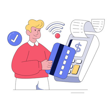 Trendy vector design of pos payment