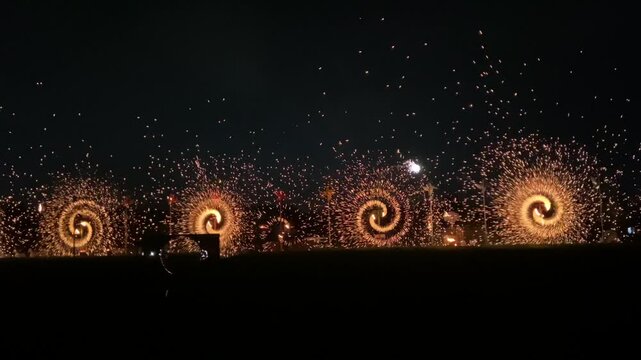 Striking iron flower of China's intangible cultural heritage.