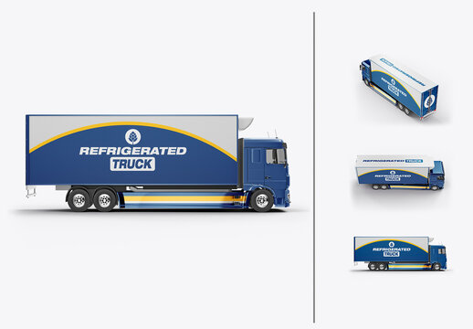 Refrigerated Truck Mockup