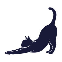 Stretching Cat Silhouette Minimal Vector © SimpleDesign