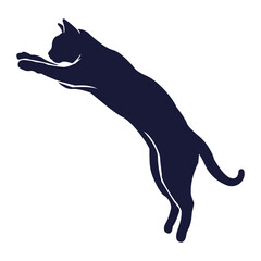 Jumping Cat Silhouette Dynamic Vector © SimpleDesign