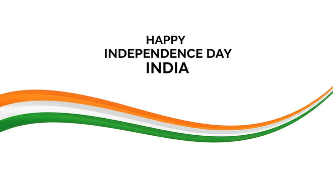 Happy independence day india vibrant tricolor wave celebrating india's freedom