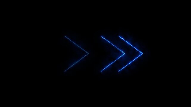 glowing colorful neon arrows isolated on a black background. arrows neon night arrow neon caf&eacute; Glowing neon right arrow.