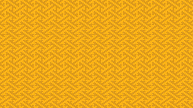 金色のシンプルな紗綾形のパターン　卍繋ぎ　縁起の良い和柄　和風の背景装飾イラスト　日本の伝統文様