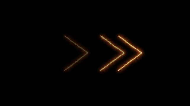 glowing colorful neon arrows isolated on a black background. arrows neon night arrow neon caf&eacute; Glowing neon right arrow.
