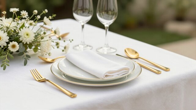 Garden wedding table detail
