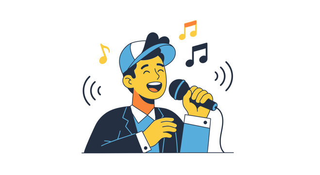 Man singing into a microphone loudly 2.