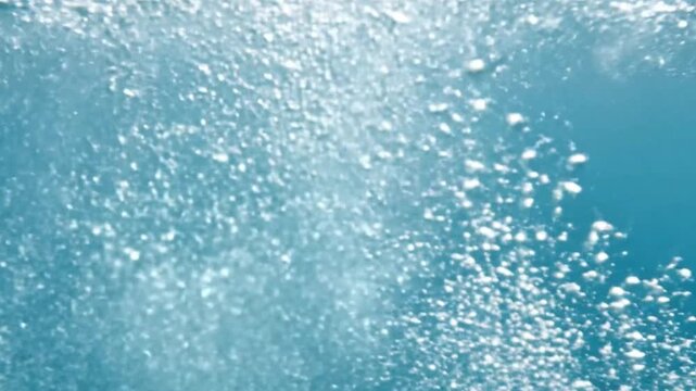 Underwater Bubbles Rising in Clear Blue Water - Refreshing Aquatic Background