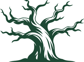 Obraz premium Tree with many branches and a thick trunk outdoors