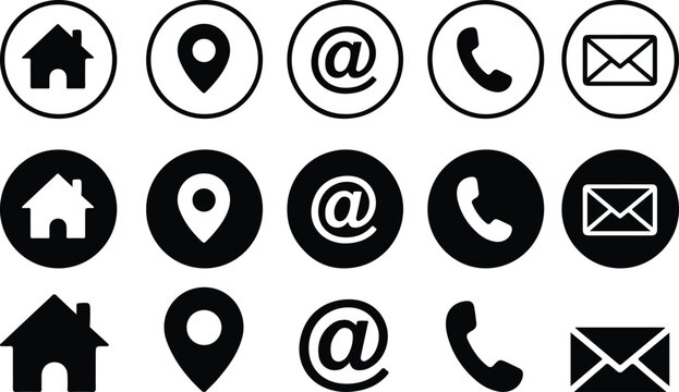 Website set icon vector. Contact us icons set symbol for web site Computer and mobile vector.