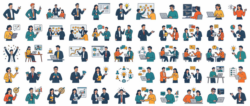 A diverse collection of people illustrations.