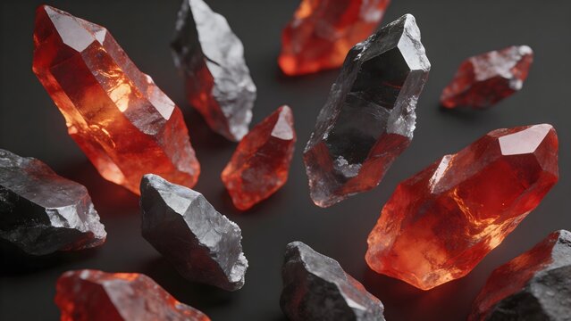 crystals on dark surface