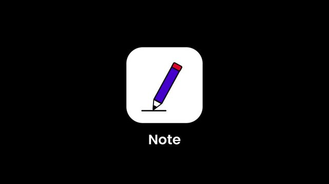 Note app icon with a clean white rounded square background featuring a blue pencil angled diagonally, symbolizing writing, note-taking, and personal documentation