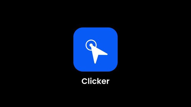 Clicker app icon featuring a blue rounded square background with a white cursor arrow symbol, designed for counting clicks and tracking user interaction frequency