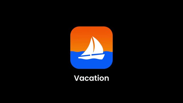 Vacation app icon displaying an orange rounded square background with a white sailboat on water, symbolizing travel, leisure, holiday planning, and adventure experiences