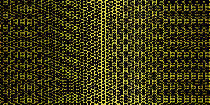 Abstract background featuring a hexagonal grid pattern in yellow and black