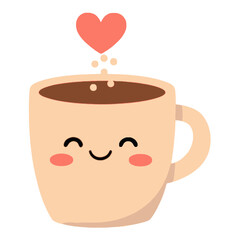Cute kawaii coffee cup sticker © mukarram
