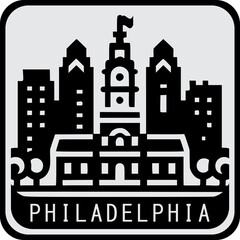 Fototapeta premium Philadelphia Skyline Icon