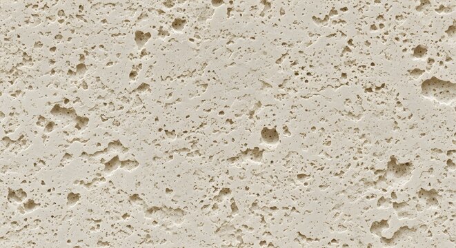 Travertine stone texture background, natural beige limestone surface with porous holes, organic rock material for architectural design