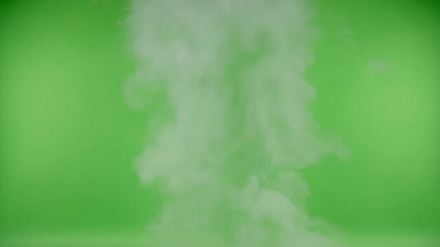 Highly Opaque White Steam Plume Green Screen 4K Video