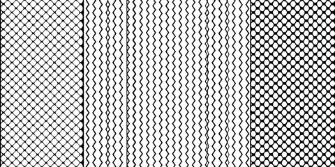 Abstract black and white pattern featuring varied netting and wave designs © Prodip
