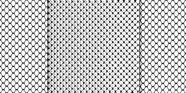 Close up of a black netting pattern with varying densities