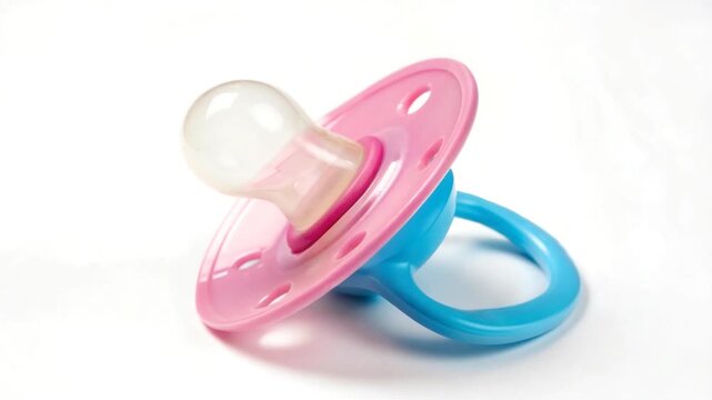 single baby soother isolated on white video