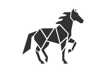 Obraz premium Geometric horse silhouette, abstract modern design. Vector illustration of a horse on white background.