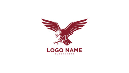 Fototapeta premium Minimalist Red Eagle Logo Design Template