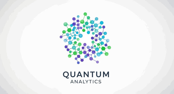 Quantum Analytics colorful logo design.
