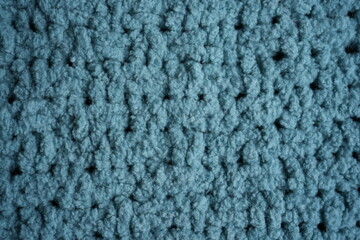 macro texture of blue fleece fabric with soft fluffy surface. Close-up of textile showing detailed fibers and cozy structure in cool tones. Clean and calming background perfect for home, lifestyle, we © Анна Климчук
