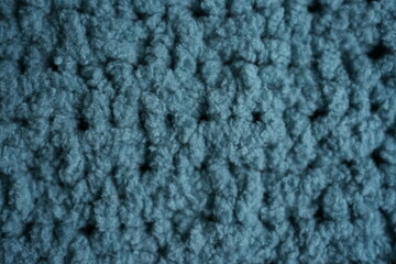 macro texture of blue fleece fabric with soft fluffy surface. Close-up of textile showing detailed fibers and cozy structure in cool tones. Clean and calming background perfect for home, lifestyle, we © Анна Климчук