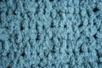 macro texture of blue fleece fabric with soft fluffy surface. Close-up of textile showing detailed fibers and cozy structure in cool tones. Clean and calming background perfect for home, lifestyle, we © Анна Климчук