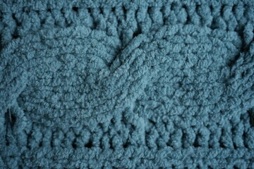 macro texture of blue fleece fabric with soft fluffy surface. Close-up of textile showing detailed fibers and cozy structure in cool tones. Clean and calming background perfect for home, lifestyle, we © Анна Климчук