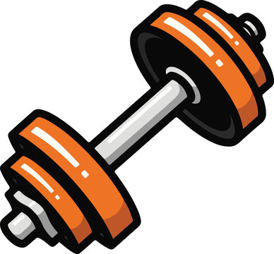 Flat Design Gym Dumbbell Illustration for Fitness App