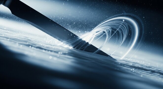 Abstract knife edge and swirls