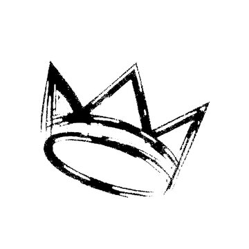 Hand drawn crown sketch isolated on transparent background texture design