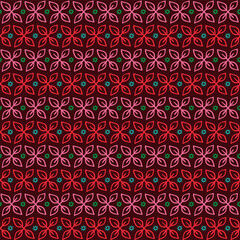 Fototapeta premium Cartoon Colorful African Tribal Symbols Set Seamless Pattern Background Hand Drawn Doodle Style. Vector illustration of Abstract Geometric Shapes