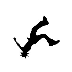 Silhouette of a person falling upside down isolated on transparent background texture design © XUB 
