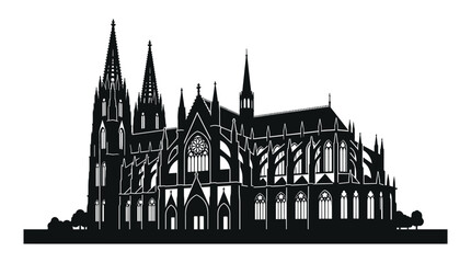 Obraz premium Architectural Silhouette of a Gothic Cathedral
