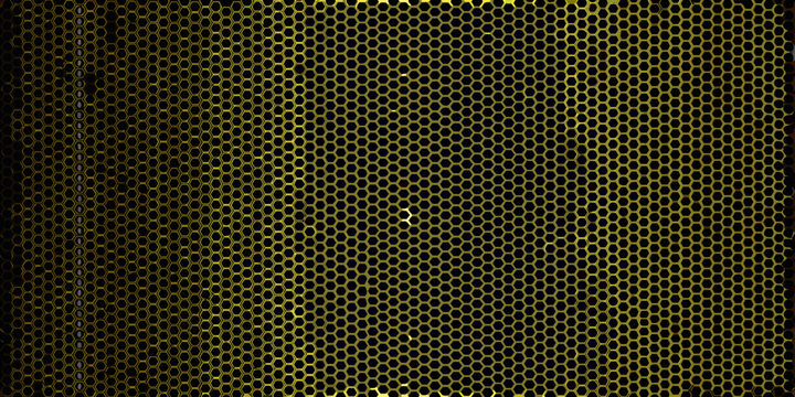 Abstract background featuring a dark honeycomb pattern with bright yellow highlights
