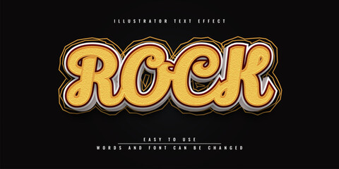 Obraz premium Rock Illustrator editable text effect template design