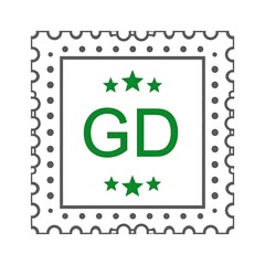 Obraz premium Green GD stamp with stars symbol.
