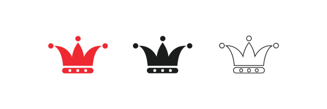 Joker hat icons with jester hat concept, silhouette and line art vector design for carnival theme, entertainment branding, and playful character symbols
