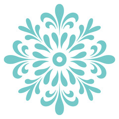 Obraz premium Elegant teal floral snowflake design with intricate patterns