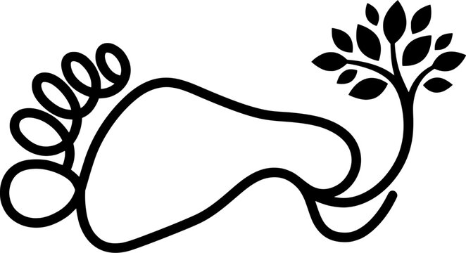 Net Zero Carbon Footprint One Line Vector Art - Environmental Sustainability Concept