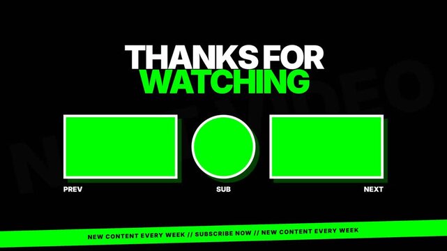 Video End Screen Green Screen Template